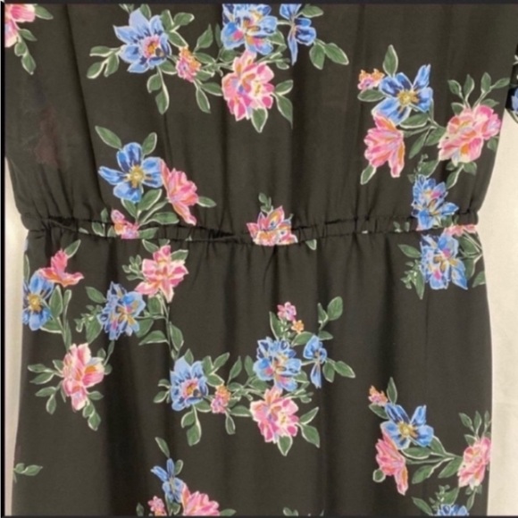 BB-Dakota Falling for Me Printed CDC Midi Dress with Sleeve Ties Black S… - Picture 4 of 6